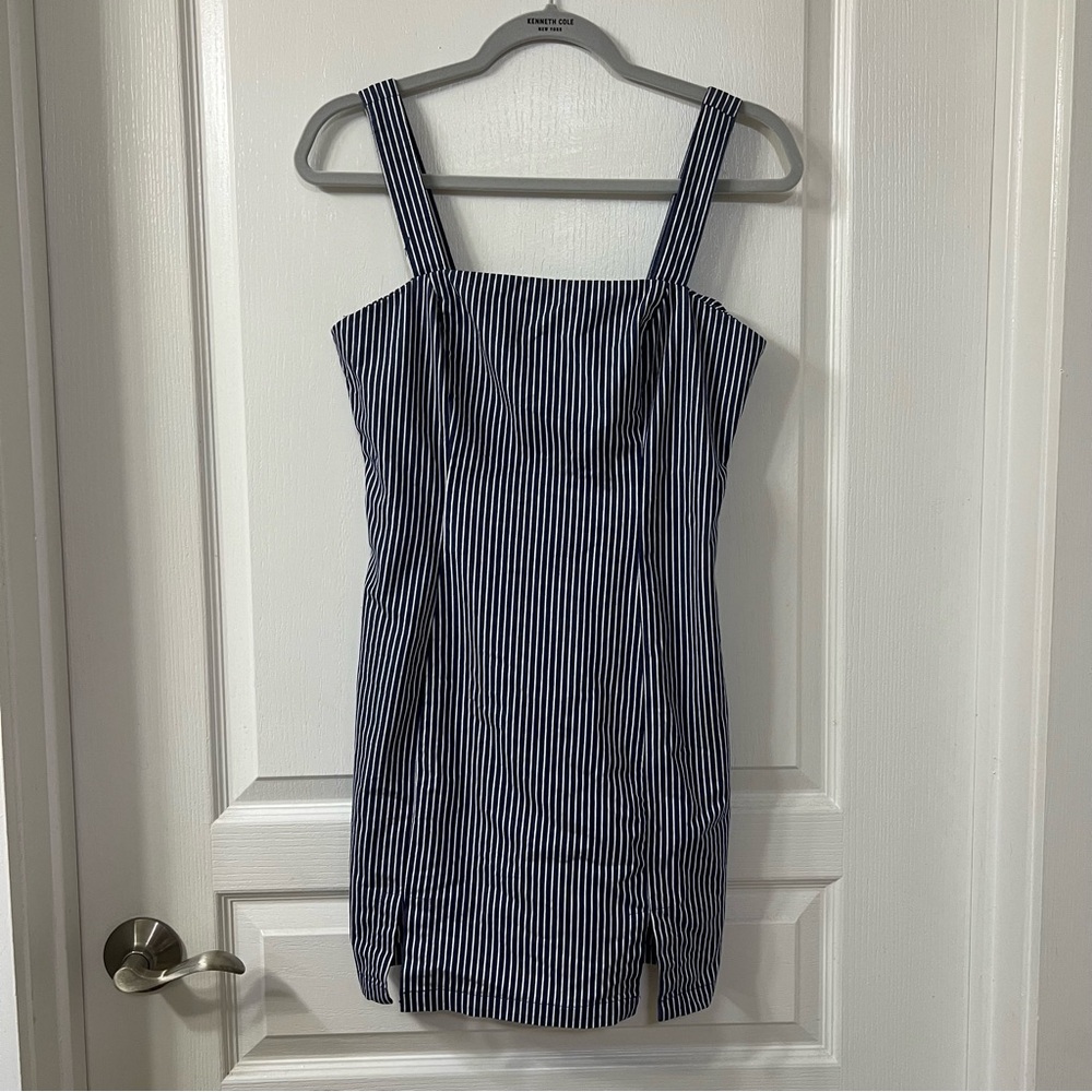 Forever 21 Striped Navy and White Dress